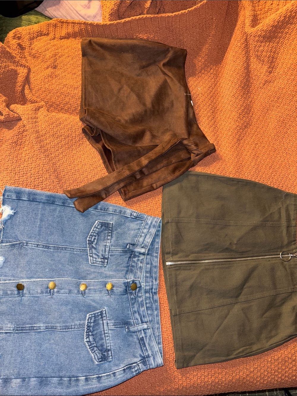 Brown Suede Wrap Skirt